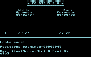 Colossus Chess 2∙0 screenshot 4 for Commodore 64